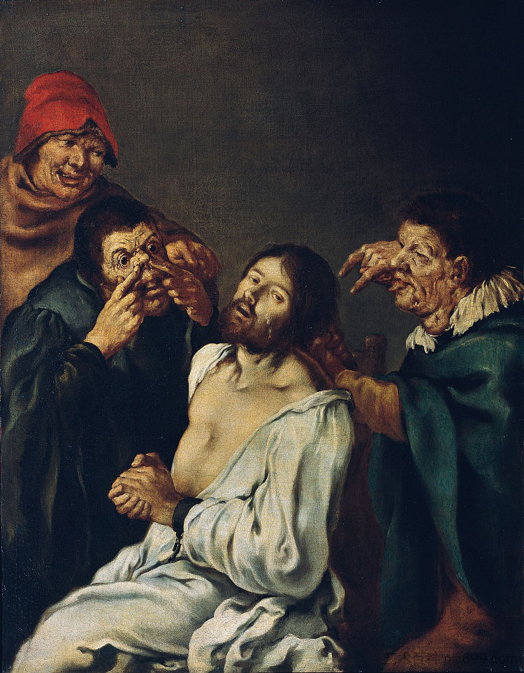 嘲笑基督 Mocking Christ (1654)，卡雷尔·斯克雷塔