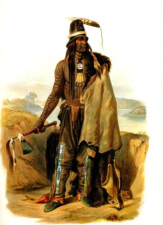 阿卜迪赫·希迪什，曼丹酋长 Abdih Hiddisch, Mandan Chief (1832; United States                     )，卡尔博德默