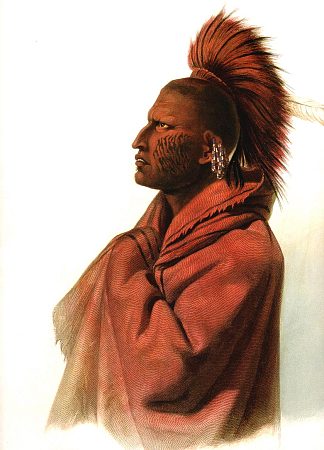 马西卡-萨基印第安人，瓦库萨斯-马斯奎克印第安人，《北美内陆游记》第 1 卷第 3 版 Massika-Saki Indian, Wakusasse-Musquake Indian, plate 3 from Volume 1 of ‘Travels in the Interior of North America’ (1833; United States                     )，卡尔博德默