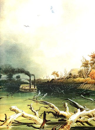 密苏里河上的障碍 Snags on the Missouri River (1833; United States                     )，卡尔博德默