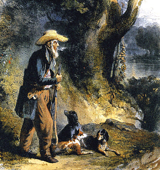 伟大的旅行家查尔斯·亚历山大·勒苏尔在森林里 The Great Traveller Charles Alexandre Lesueur in the Forest，卡尔博德默