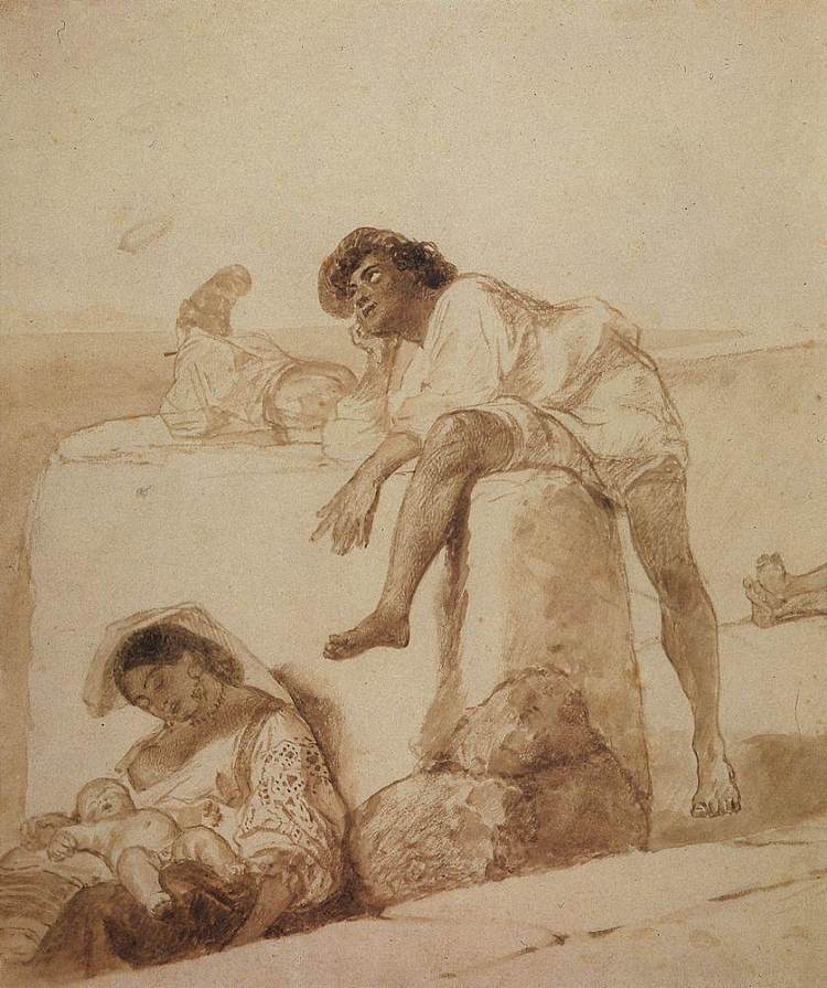 中午 At noon (1851 - 1852)，卡尔·布留洛夫