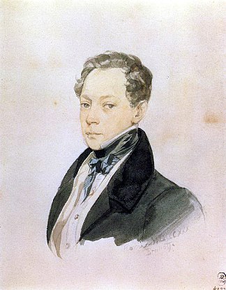 P.V.盆地的肖像 Portrait of P. V. Basin (1830)，卡尔·布留洛夫