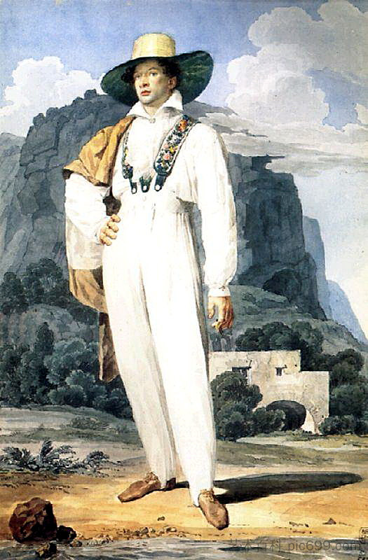 V.A.佩罗夫斯基的肖像 Portrait of V. A. Perovsky (1824)，卡尔·布留洛夫