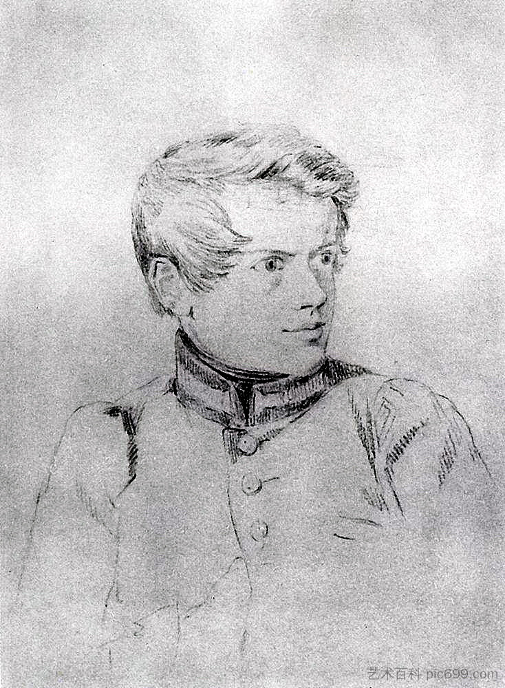 自画像 Self-portrait (1813 - 1816)，卡尔·布留洛夫