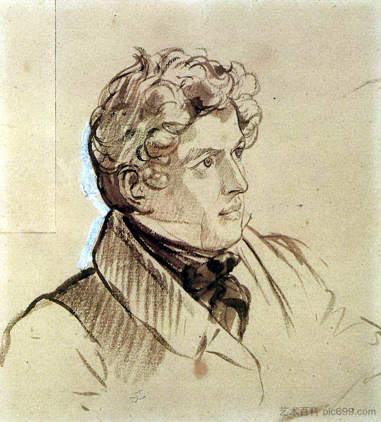 自画像 Self-portrait (1830 - 1833)，卡尔·布留洛夫