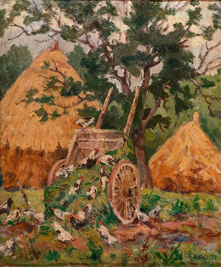 鸡， 法国 Chickens, France (1914)，爱德华·迪里克斯