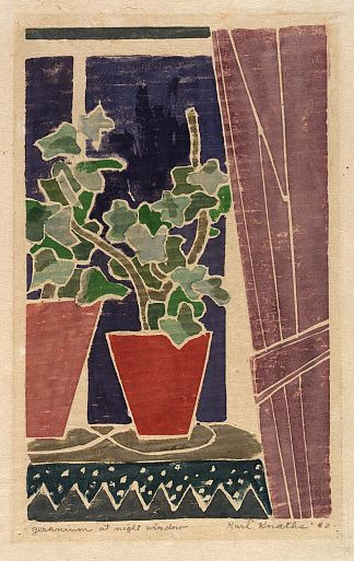 夜窗的天竺葵 Geranium at Night Window (1932)，卡尔纳特斯