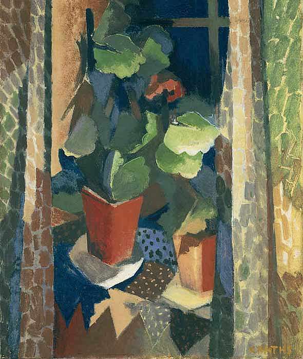 夜窗中的天竺葵 Geranium in Night Window (1922)，卡尔纳特斯