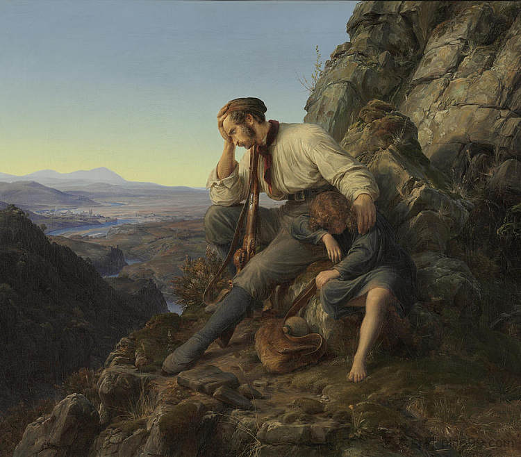 强盗和他的孩子 The Robber and His Child (1832),卡尔·弗里德里希·莱辛