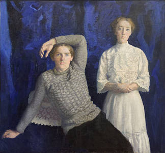 双人肖像（贝尼和诺埃米） Double Portrait (Béni and Noémi) (1908)，卡罗利·费伦斯齐