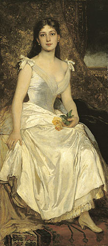 伊洛娜·洛茨穿白色衣服 Ilona Lotz in White (c.1885)，查尔斯·洛茨