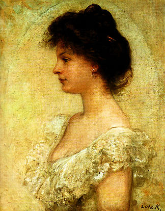 科内利亚·洛茨的肖像 Portrait of Kornélia Lotz (c.1895)，查尔斯·洛茨