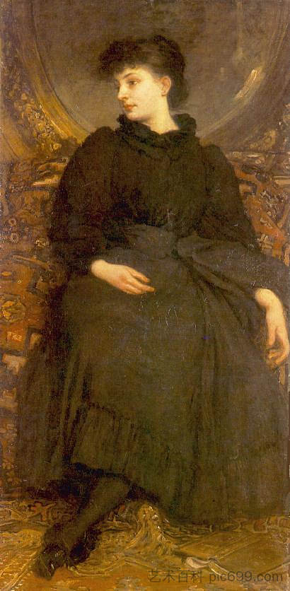 身着黑衣的科内利亚·洛茨 Kornélia Lotz Dressed in Black (1896)，查尔斯·洛茨