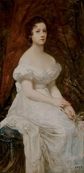 科内利亚·洛茨的肖像 Portrait of Kornélia Lotz (c.1890)，查尔斯·洛茨