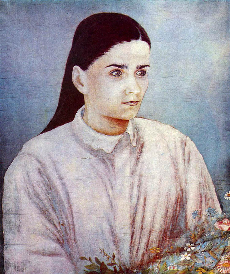 奥利亚·比洛库尔的肖像 Portrait of Olya Bilokur (1928)，卡特尼亚比洛克