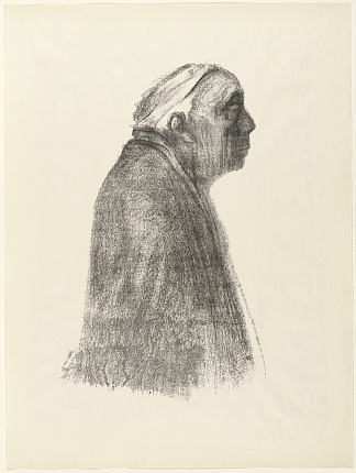 向右剖面的自画像 Self-Portrait in Profile Toward Right (1938)，凯绥·珂勒惠支