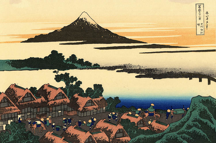 开府石泽的黎明 Dawn at Isawa in the Kai province,葛饰北斋