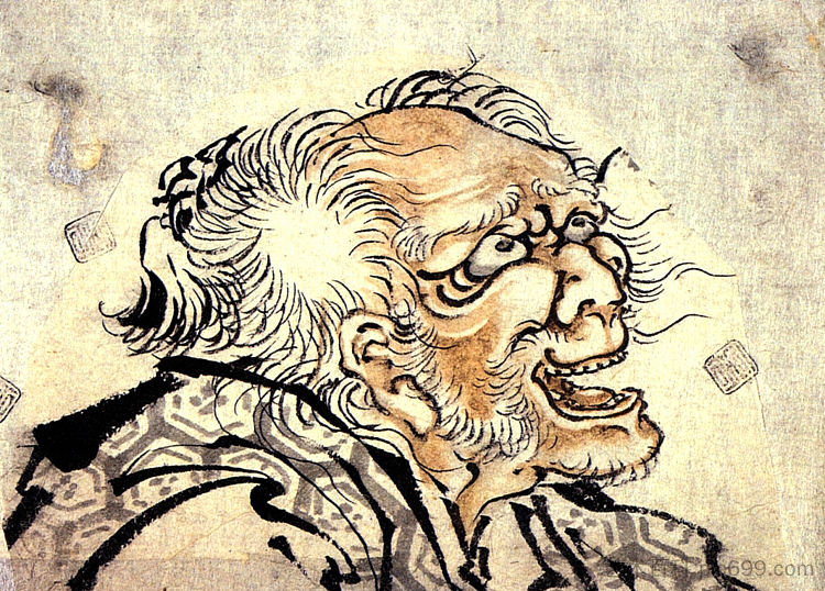 一个老人的头 Head of an old man，葛饰北斋