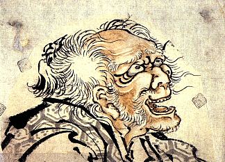 一个老人的头 Head of an old man，葛饰北斋