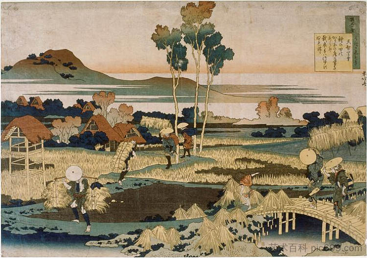 秋天的农民 Peasants in autumn，葛饰北斋