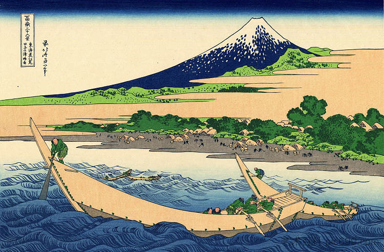 田后湾岸边，东海道江尻 Shore of Tago Bay, Ejiri at Tokaido (1832)，葛饰北斋