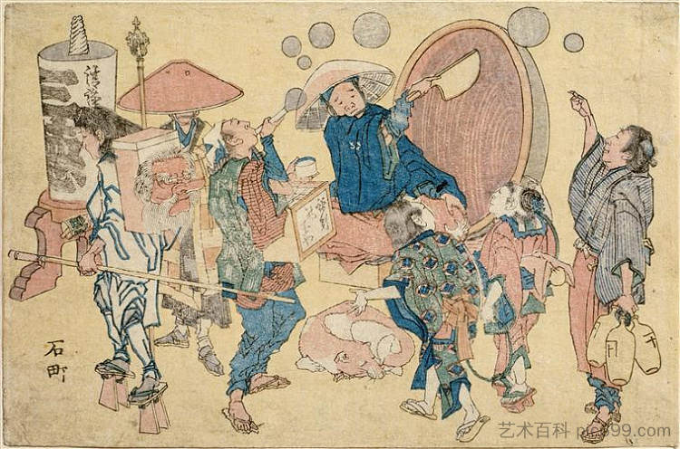 街景新上映 Street scenes newly pubished (1825)，葛饰北斋