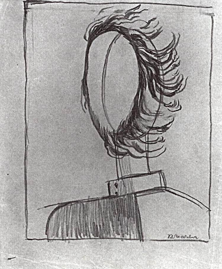 男士头 Men's head，卡西米尔·马列维奇
