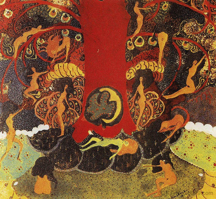 橡木和树妖 Oak and dryads (c.1908)，卡西米尔·马列维奇