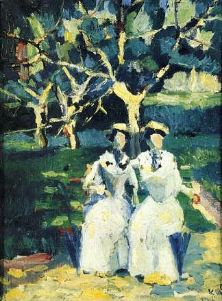 花园里的两个女人 Two Women in a Garden，卡西米尔·马列维奇