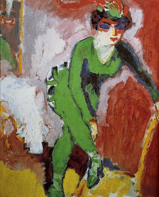 穿绿色丝袜的女人 Woman with Green Stockings (1905)，凯斯·凡·东根