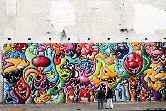 休斯顿和鲍威里的壁画 Mural on Houston and Bowery，肯尼·沙夫
