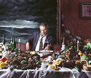 酒杯自画像（暴食） Self-Portrait with Wine Glass (Gluttony) (2000)，肯特·贝洛斯