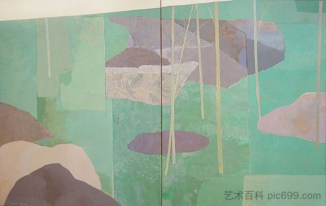 嫩竹（双联画） Young Bamboo (Diptych)，高田贤三冈田