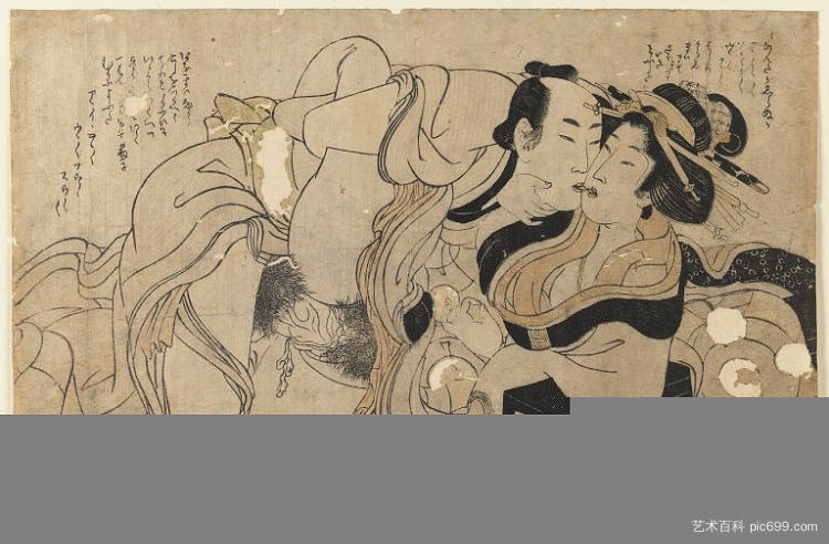 多情情侣 Amorous Couple (1797 - 1803)，喜多川歌麿