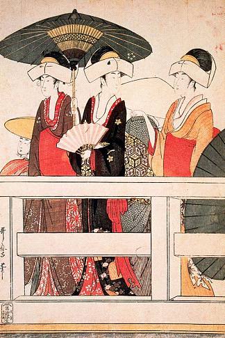 醉酒的 Drunken Courtesan，喜多川歌麿