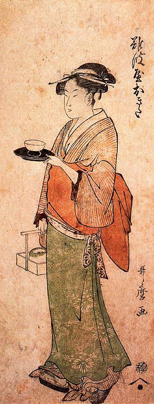 冲田茶馆女孩 Okita the tea house girl，喜多川歌麿