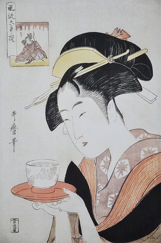 冲田七岩屋的肖像 Portrait of Naniwaya Okita (c.1796)，喜多川歌麿