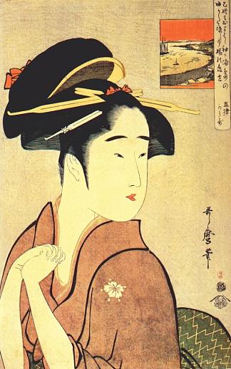 艺妓龟吉 The geisha kamekichi，喜多川歌麿