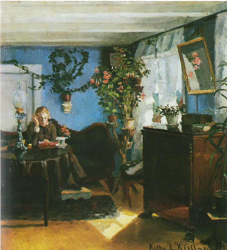 蓝色内饰 Blue Interior (1883)，基蒂·兰格·基兰德