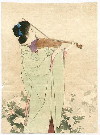 小提琴演奏家 Violin player，镝木清方