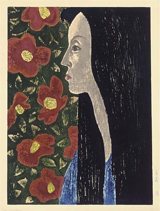 山茶花（椿） Camellia (Tsubaki) (1948)，斋藤清
