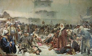 玛莎市长夫人。伊凡三世摧毁诺夫哥罗德。 Martha the Mayoress. Destruction of Novgorod by Ivan III. (1889; Russian Federation                     )，克拉夫迪瓦西里耶维奇列别杰夫