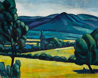 景观 Landscape (c.1910; Hungary                     )，卡梅第·亚诺什