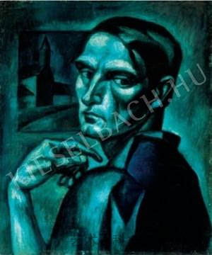 蓝色自画像 Blue Self-Portrait (1913; Hungary  )，卡梅第·亚诺什