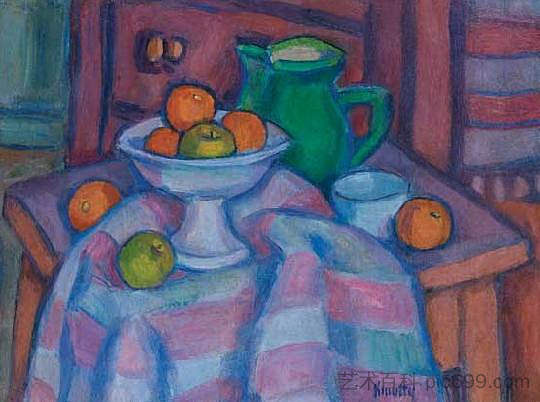 静物与水壶和橙子 Still Life with a Jug and Oranges (c.1930 - c.1940)，卡梅第·亚诺什