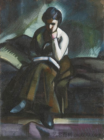 读书的女人 Reading Woman (c.1910 - c.1912; Hungary  )，卡梅第·亚诺什