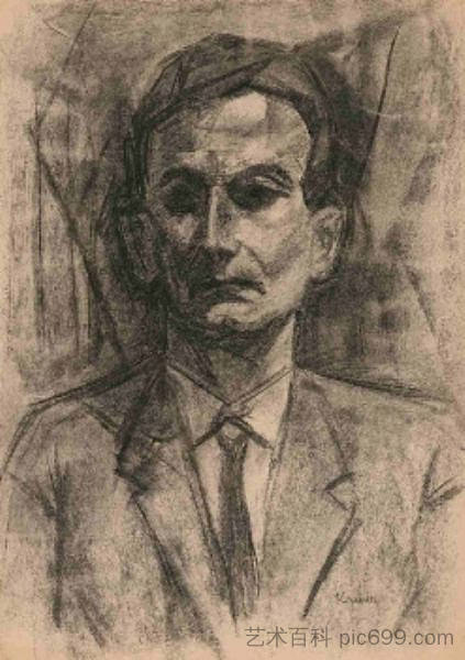 一个男人的肖像 Portrait of a Man (c.1913)，卡梅第·亚诺什