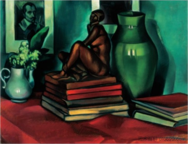 静物与雕像 Still Life with a Statue (1912)，卡梅第·亚诺什