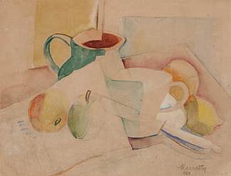 静物与水壶 Still Life with Jug (1929)，卡梅第·亚诺什